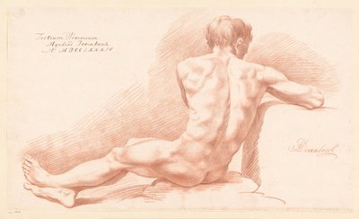 Sittande man naken, sedd bakifrån (3:e pris 1784) av Mijnderd Doornbosch