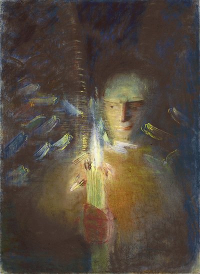 Sanningsdelen Ciurlionis, Mikalojus Konstantinas (1875-1911). Pastell på papper, storlek: 91x66,8 av Mikalojus Konstantinas Čiurlionis
