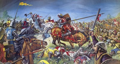 Slaget vid Bannockburn (färglitografi) av Mike (20th century) White