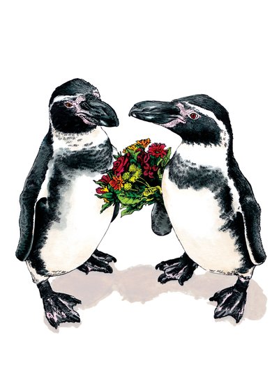 Anniversary Penguins on White, 2020 av Mike Davis