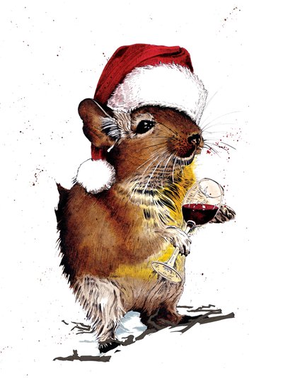 Christmas Degu on White, 2020 av Mike Davis
