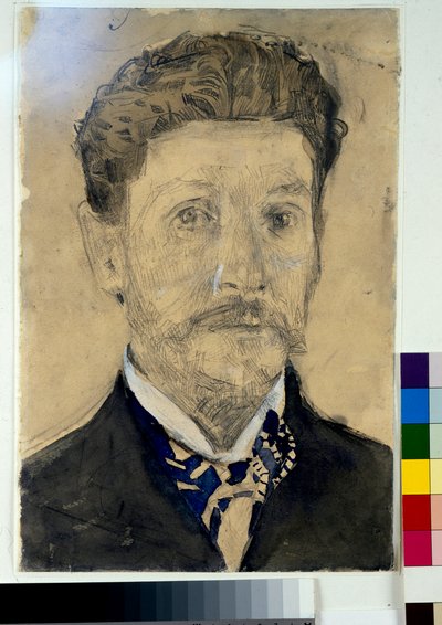 Självporträtt - Verk av Mikhail Alexandrovich Vrubel (Vroubel) (1856-1910) av Mikhail Aleksandrovich Vrubel