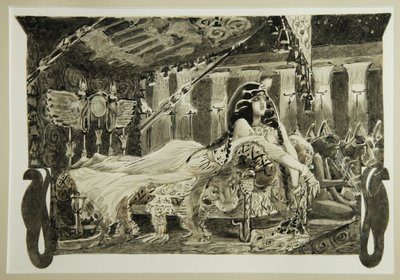 Cleopatra på sängen, 1899 av Mikhail Aleksandrovich Vrubel