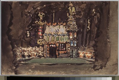Förberedande dekor för operan "Hansel and Gretel" av Engelbert Humperdinck (1854-1921) (Scenografi för operan Hansel And Gretel) - Oeuvre de Mikhail Alexandrovich Vrubel (Vroubel) (1856-1910), krita, aquarelle et gouache på papper av Mikhail Aleksandrovich Vrubel