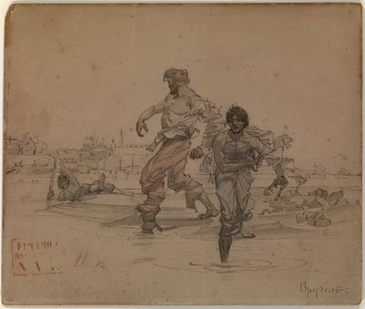 Illustration till dikten The Robber Brothers av Alexander Pushkin, 1881 av Mikhail Aleksandrovich Vrubel