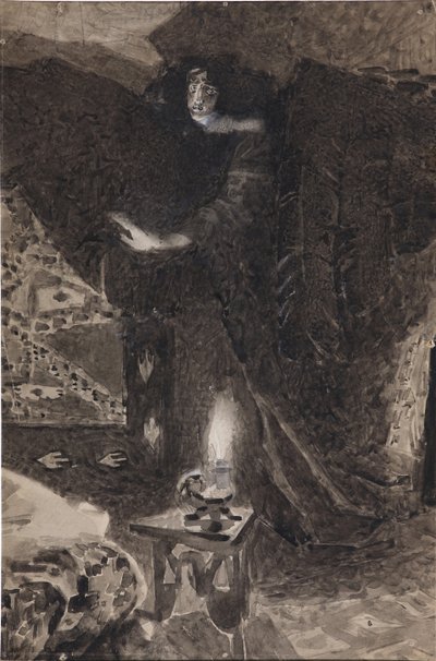 Illustration till dikten Demonen av Mikhail Lermontov, 1890-1900 av Mikhail Aleksandrovich Vrubel