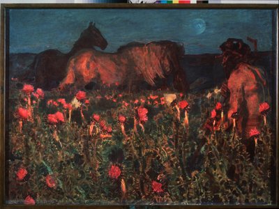 Night is Coming - Målning av Mikhail Alexandrovich Vrubel (Vrubel) (1856-1910), olja på duk av Mikhail Aleksandrovich Vrubel
