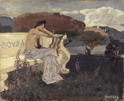 Musa. Design för en teatergardin, ca. 1890 av Mikhail Aleksandrovich Vrubel
