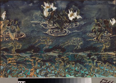 Nenuphars (nympheas) (Vattenliljor) - Verk av Mikhail Alexandrovich Vrubel (Vrubel) (1856-1910), akvarell och gouache på papper, rysk konst från 1800- och 1900-talet, art nouveau - State Museum Abramtsevo Estate, Moskva av Mikhail Aleksandrovich Vrubel