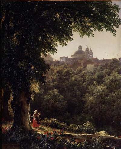 Ariccia nära Rom, 1836 av Mikhail Ivanovich Lebedev