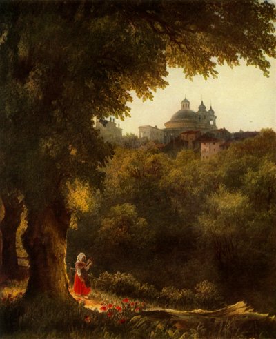 Utsikt över Arricio nära Rom, 1830-talet, 1965. av Mikhail Ivanovich Lebedev
