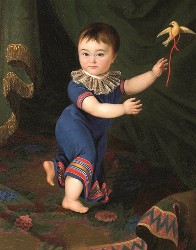 Porträtt av greve Dmitri Nikolajevitj Sjeremetev 1803-1871 som barn, 1805. av Mikhail Matveevich Cherkasov