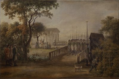 Vaktbyte på Tsarinas Meadow i Sankt Petersburg, 1799 av Mikhail Matveevich Ivanov