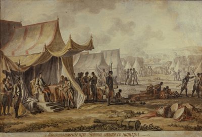 Peter I vid Pruth River, 1804 av Mikhail Matveevich Ivanov