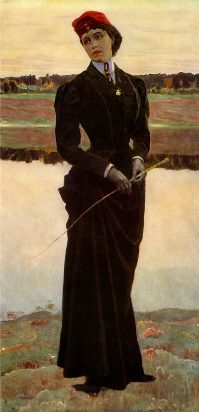 porträtt av Olga Mihaylovna Nesterova-Shretera, konstnärens döttrar, 1906, 1965. av Mikhail Nesterov