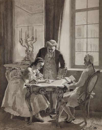 Ryska språklektion av kejsarinnan Katarina II, 1894 av Mikhail Petrovich Klodt Baron