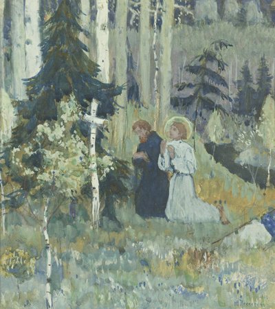 Grundandet av Trinity-Sergius-klostret av Mikhail Vasilievich Nesterov