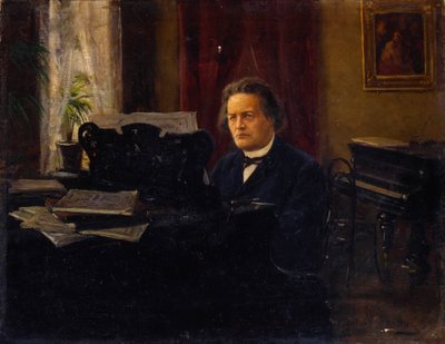 Porträtt av tonsättaren Anton Rubinstein, sent 1800-tal av Mikhail Yarovoy