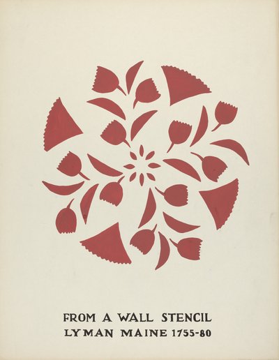 Design från Lyman, Maine 1755-1780: Från den föreslagna portföljen "Maine Wall Stencils" av Mildred E. Bent