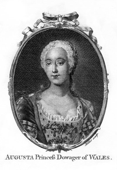 Augusta, prinsessa av Wales, 1719-1772. av Miller