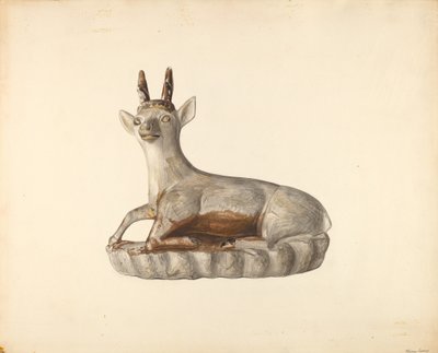 Rådjursfigur, ca. 1938. av Mina Lowry