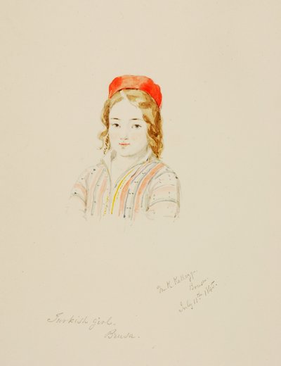Turkisk flicka, Brusa, 1845. av Miner Kilbourne Kellogg