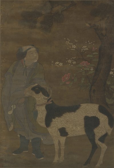 En ädel pojke och hans get av Ming Dynasty Chinese School