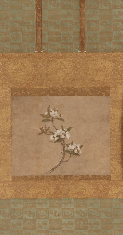 En gren av päronblommor (bläck och färg på papper) av Ming Dynasty Chinese School