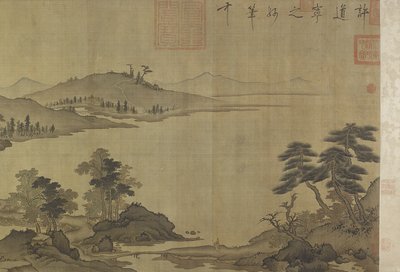 Autumn River i regnet och molnen av Ming Dynasty Chinese School