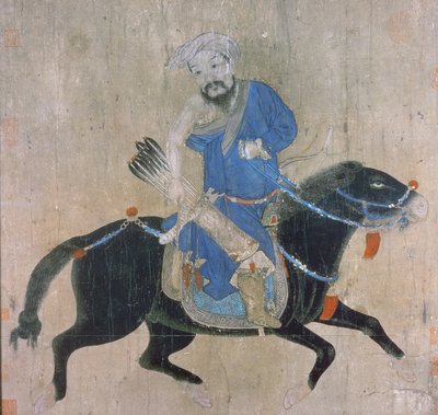 Mongolisk bågskytt till häst, från sigill från kejsar Ch