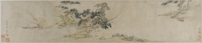 Spela cittra under en tall, sent 1500-tidigt 1600-tal (bläck och färg på papper) av Ming Dynasty Chinese School