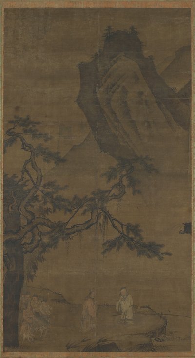Tillkalla vismannen vid floden Wei av Ming Dynasty Chinese School