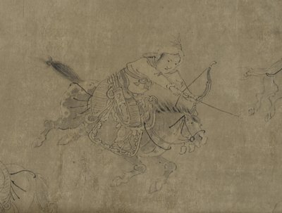 Cai Wenjis fångenskap, 1300-1400-talet (bläck på papper) av Ming Dynasty Chinese School