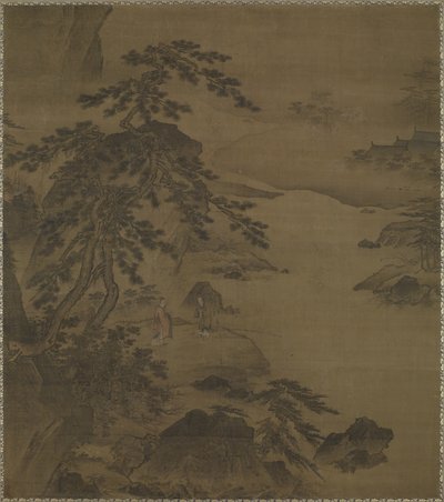 Besöker vismannen vid floden Wei, mitten av 1400-talet av Ming Dynasty Chinese School