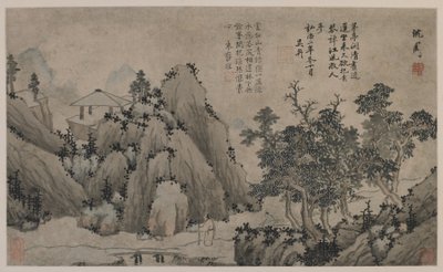 Promenad vid en bergsbäck (bläck och färg på papper) av Ming Dynasty Chinese School