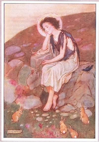 Det var den lilla grå vägen under vilken hans ögon var fästa (färg litho) av Minnie Didbin Spooner