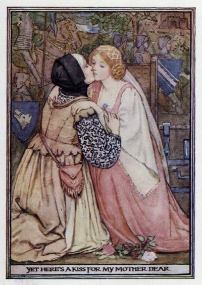 Lady Clare. Lord Tennyson (färg litho) av Minnie Didbin Spooner