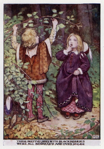 Babes in the Wood. Okänd (färg litho) av Minnie Didbin Spooner