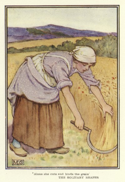 The Solitary Reaper (färg litho) av Minnie Didbin Spooner