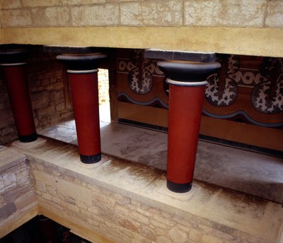Grekisk konst: den stora trappan i Knossos-palatset, Grekland. av Minoan