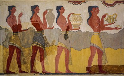 Rekonstruktion av processionsfresken av Minoan