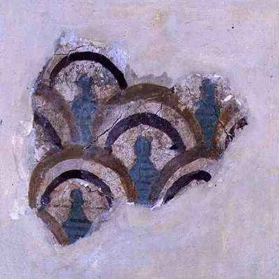 Spiralband och blommor från Knossos, Kreta, ca 1500 f.Kr. (fresk) av Minoan