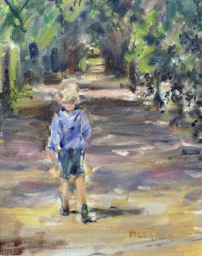 Gå på en promenad (olja på duk) av Miranda Legard