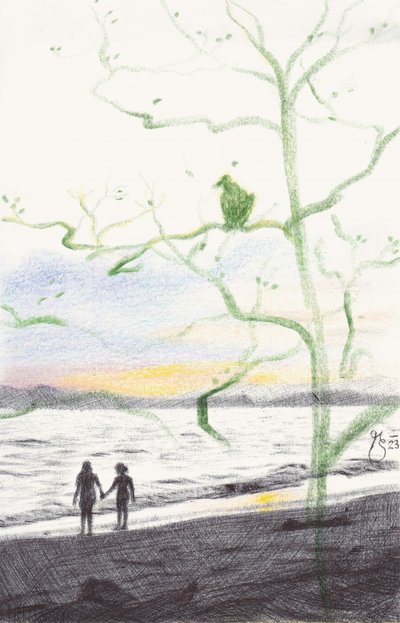 Solnedgång vid Green Tree Beach av Mirjam Schrei