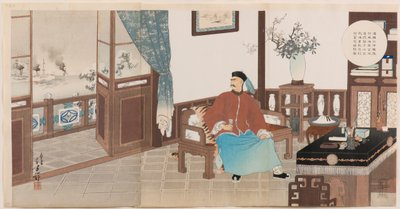 Amiral Ding Ruchang från den kinesiska Beiyang-flottan, totalt förstörd vid Weihaiwei, begår självmord i sin officiella bostad av Mizuno Toshikata