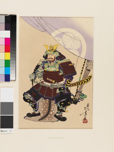 Tokugawa Ieyasu, slutet av 1800-talet-början av 1900-talet (träsnitt) av Mizuno Toshikata