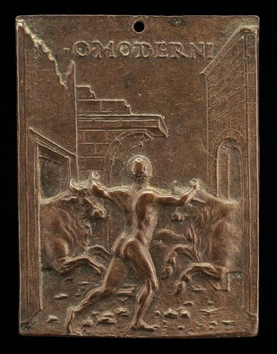 Hercules and the Cattle of Geryon, sent 1400-tal - tidigt 1500-tal. av Moderno