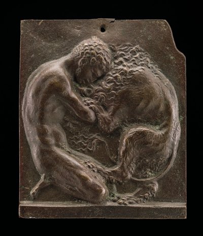 Hercules and the Nemean Lion, sent 1400-tal - tidigt 1500-tal. av Moderno