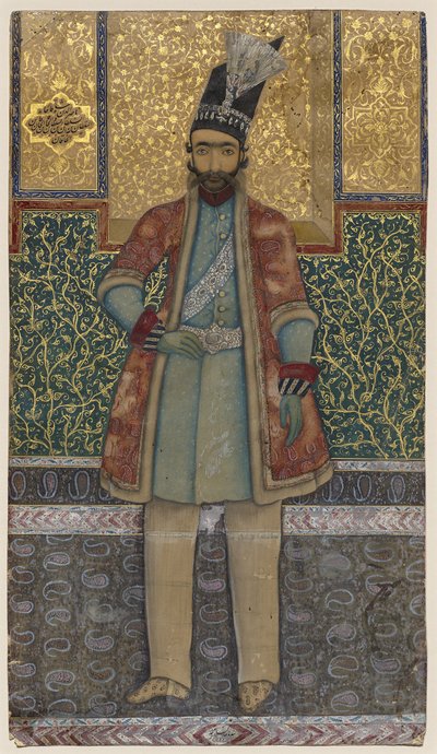 Porträtt av Nâsir-od-din Shah av Mohammed (attr.to) Esfahani