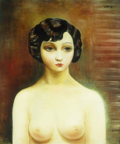Byst av en ung kvinna; Buste de Jeune Femme av Moise Kisling